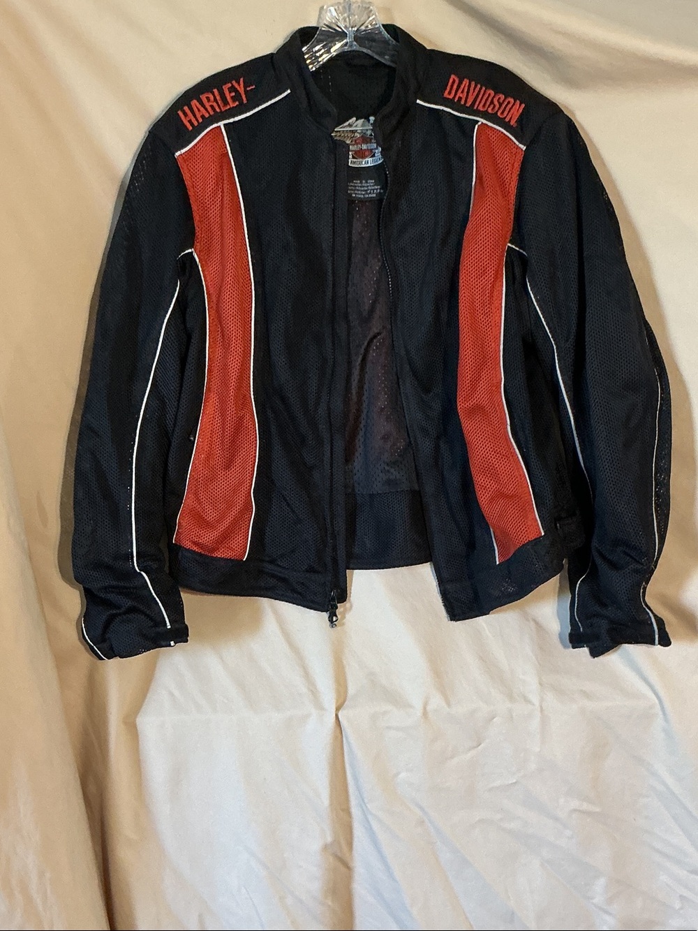 Harley-Davidson Black and Orange Mesh Breathable Riding Jacket